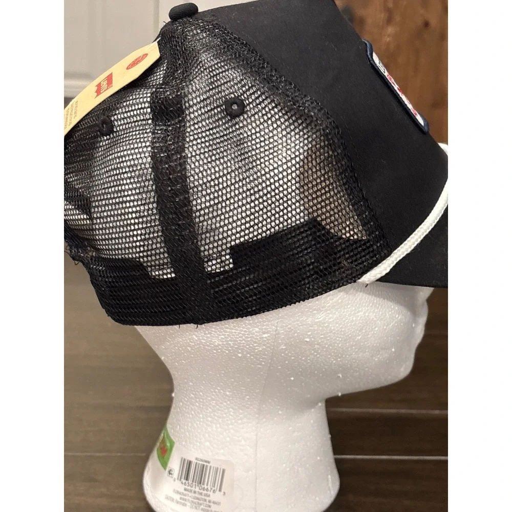 Levis Kids Black Trucker Hat Snapback Mesh Logo Patch Rope Cap 8685-023
